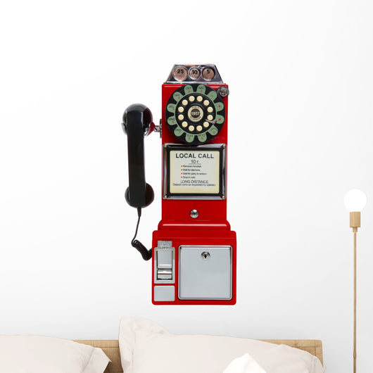 Vintage Red Pay Phone