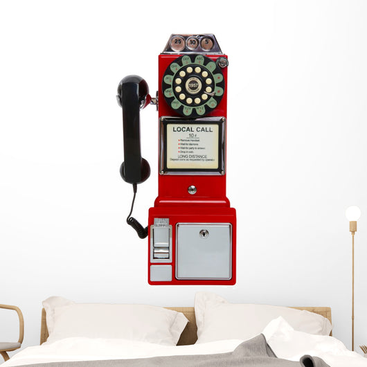 Vintage Red Pay Phone