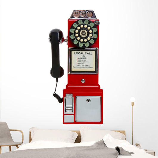 Vintage Red Pay Phone