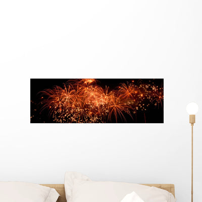 Fireworks Wall Mural shown on a wall