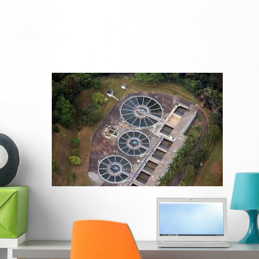 Aerial Water Treatment Plant2 Wall Decal