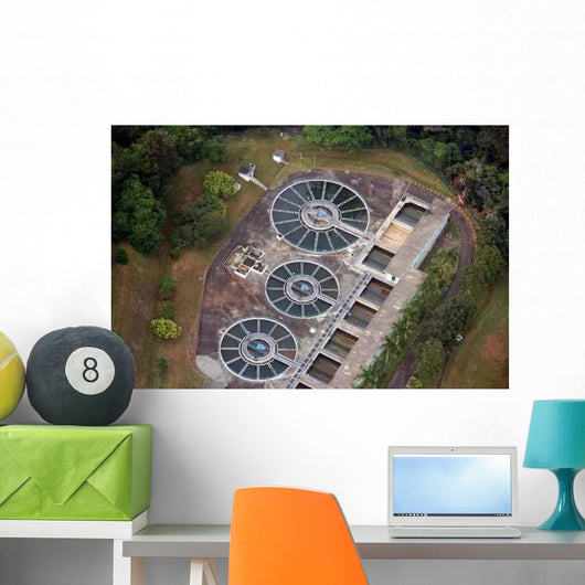 Aerial Water Treatment Plant2 Wall Decal