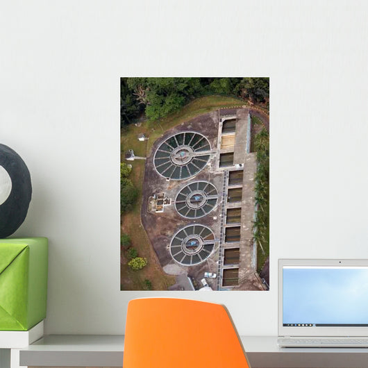 Aerial Water Treatment Plant Wall Decal