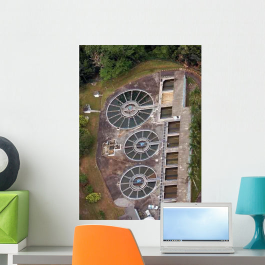 Aerial Water Treatment Plant Wall Decal