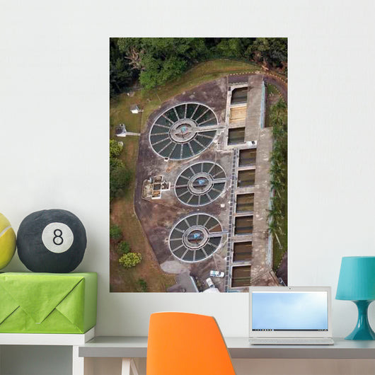 Aerial Water Treatment Plant Wall Decal