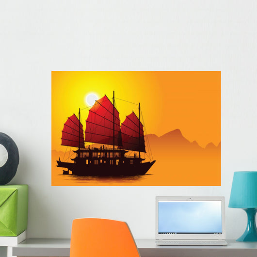 Silhouette Chinese Junk