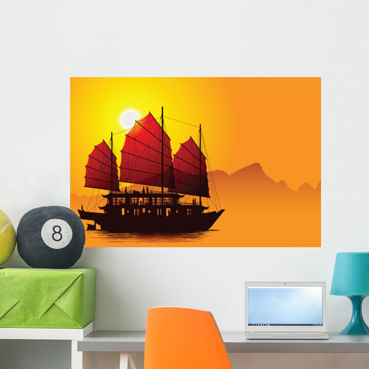 Silhouette Chinese Junk