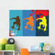 Abstract Representation Skater Silhouette Wall Mural