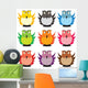 Illustration with Beautiful Colored Wall Decal