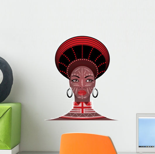 Tribal Headdress Zulu Female Wall Decal