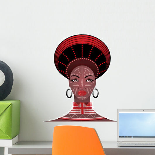 Tribal Headdress Zulu Female Wall Decal