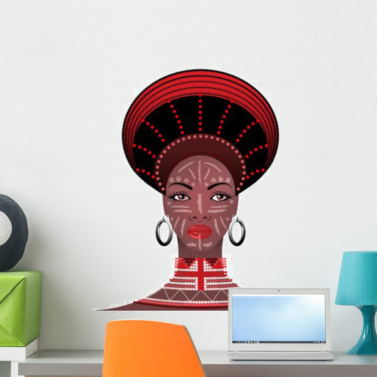 Tribal Headdress Zulu Female Wall Decal