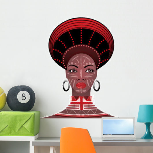 Tribal Headdress Zulu Female Wall Decal