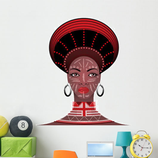 Tribal Headdress Zulu Female Wall Decal