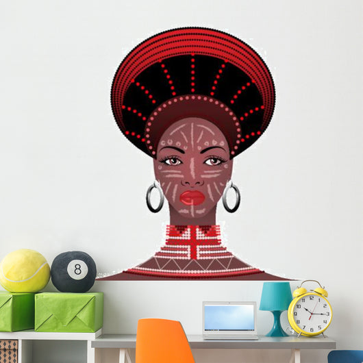 Tribal Headdress Zulu Female Wall Decal