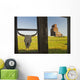 Cow Skull Hanging From An Old Window Frame Wall Mural