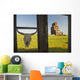 Cow Skull Hanging From An Old Window Frame Wall Mural