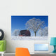 Old Red Barn In Winter, Near Oakbank, Manitoba Wall Mural