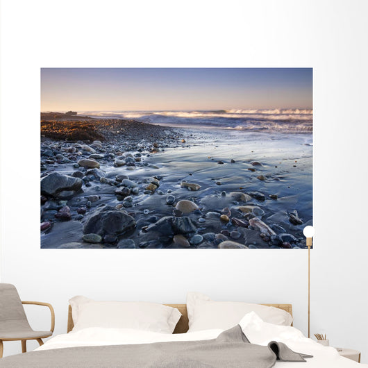 Sunrise On San Simeon Beach, California Wall Mural