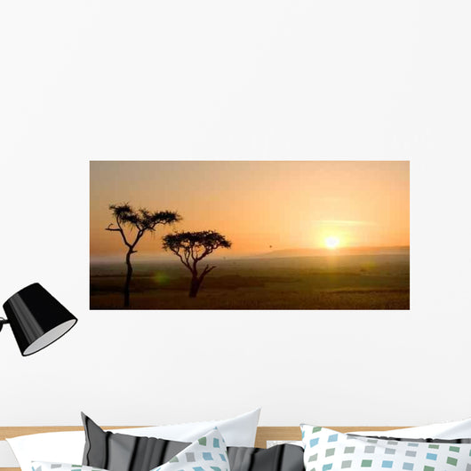 Tramonto Con Alberi Di Wall Decal