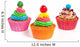 three colorful creamed cupcakes with a cherry and chocolate on t Wall Decal