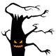 Spooky Black Halloween Tree Wall Decal