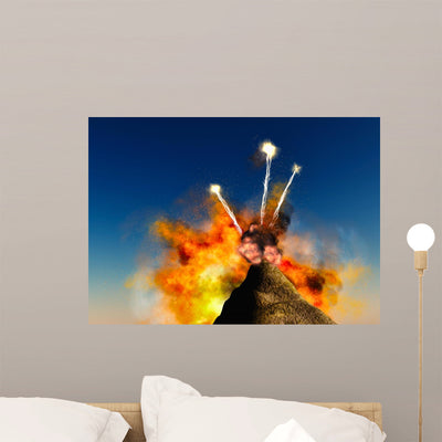 Young Volcano Being Born shown on a wall