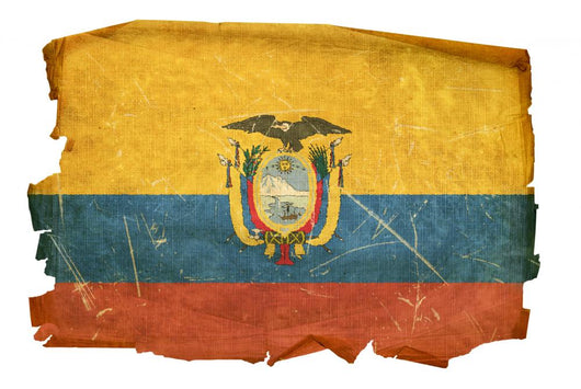 Ecuadorian Flag old, isolated on white background. Wall Decal
