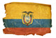 Ecuadorian Flag old, isolated on white background. Wall Decal