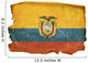 Ecuadorian Flag old, isolated on white background. Wall Decal