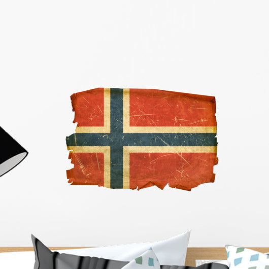 Grunge Norwegian Flag Wall Decal