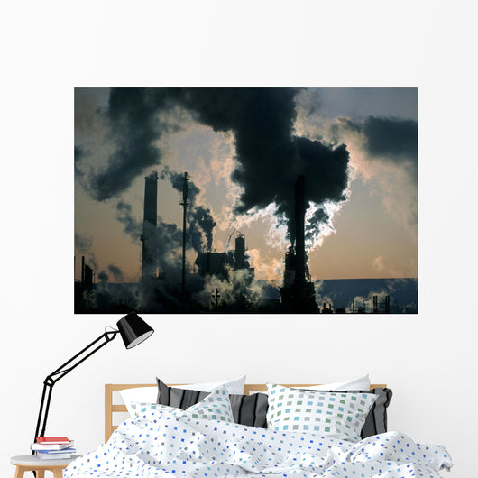 Oil Refinery, Pollution Wall Mural