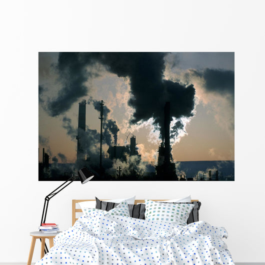 Oil Refinery, Pollution Wall Mural