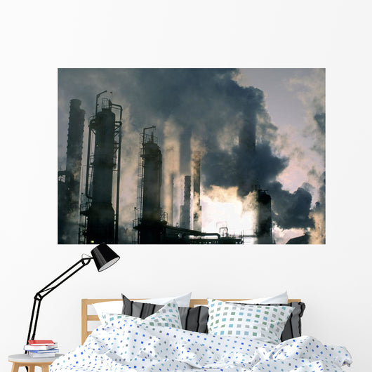 Oil Refinery, Pollution Wall Mural
