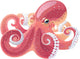 Aquatic Maritime Pink Octopus Wall Decal