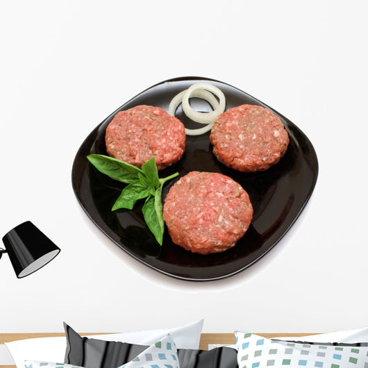 Raw Hamburger Patties Wall Decal