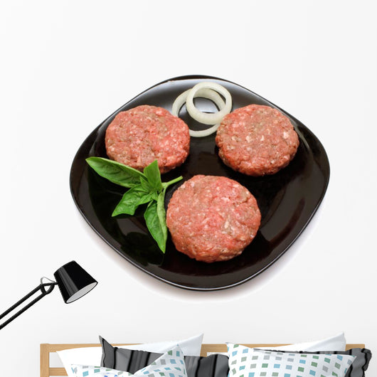 Raw Hamburger Patties Wall Decal