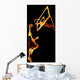 Fiery Basketball Slam Dunk Wall Mural