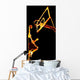 Fiery Basketball Slam Dunk Wall Mural