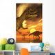 Dinosaur Sunset Wall Mural