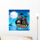 Pirate sailboat with Moon Wall Mural