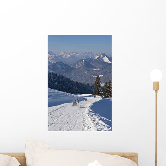 Sledding Mount Wall Wall Decal