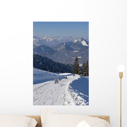 Sledding Mount Wall Wall Decal