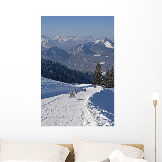 Sledding Mount Wall Wall Decal