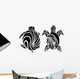 Double Tribal Turtle Tattoo Wall Decal
