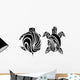 Double Tribal Turtle Tattoo Wall Decal