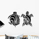 Double Tribal Turtle Tattoo Wall Decal