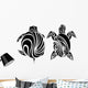 Double Tribal Turtle Tattoo Wall Decal