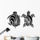 Double Tribal Turtle Tattoo Wall Decal