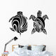 Double Tribal Turtle Tattoo Wall Decal